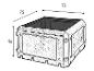 Conteneur de rangement en plastique de dimensions 75x75x45 cm