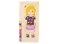 Puzzle en bois avec les parties du corps d'une fille et les organes internes.