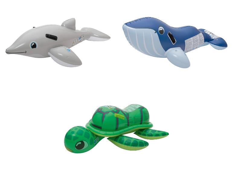 Dauphin, baleine et tortue gonflables pour la piscine.