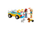 Ensemble LEGO Friends avec une voiture, deux poupées et deux chiens.