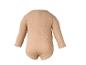 Body bébé côtelé à manches longues de couleur beige, vue de dos.