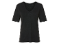 T-shirt noir en V pour femme.