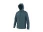 Veste matelassée à capuche pour homme en bleu sarcelle foncé avec fermeture éclair intégrale et poches latérales.