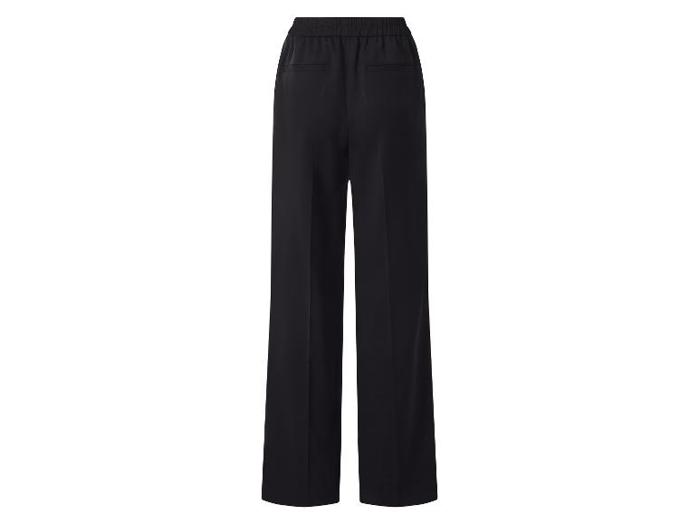 Pantalon noir large avec taille élastiquée et deux poches arrière, vue de dos.