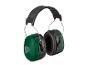 Casque anti-bruit vert avec bandeau noir et inscription OWIM GmbH& Co.KG