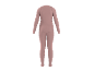 Sous-vêtements thermiques roses pour femme, ensemble haut manches longues et leggings.