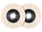 Deux disques de polissage en feutre, idéaux pour poncer et polir diverses surfaces.