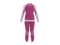 Ensemble thermique femme rose et rose clair, haut à manches longues et legging.