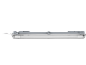 Luminaire LED allongé, gris et transparent avec câble