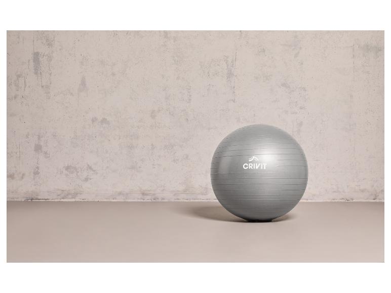 Un ballon de gym gris de Crivit.