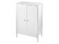 Armoire blanche à deux portes, style minimaliste.