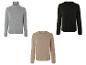 Trois pulls en gris, noir et beige.