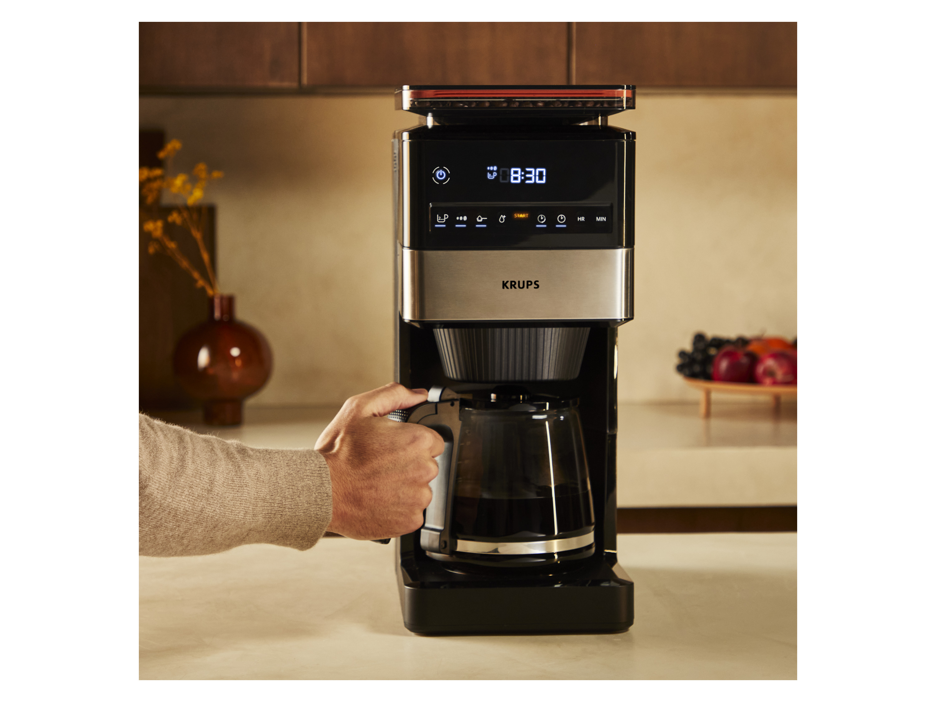 Cafetière Filtrante Krups Grind Aroma XL – 18 Tasses, Broyeur Intégré - vue 6