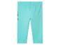 Leggings turquoise pour enfant avec un motif dessiné.