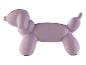 Un chien ballon en céramique violet.