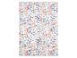 Nappe en tissu avec un motif floral vif sur fond blanc.
