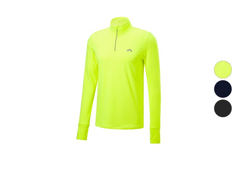 Un maillot d'entraînement jaune fluo à manches longues avec fermeture éclair et options de couleur.