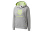 Un sweat-shirt gris avec un imprimé léopard et le logo Jette Sport.