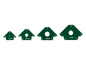 Quatre coins magnétiques verts de Parkside en différentes tailles.