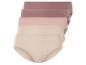 Trois paires de culottes en coton pour femme dans des tons rose et beige.