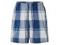 Shorts en coton à carreaux bleus et blancs.