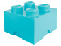 Une boîte de rangement LEGO bleue en forme de grande brique LEGO.