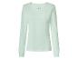 T-shirt à manches longues en coton pour femme vert menthe avec nœud et cœur