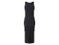 Robe midi noire côtelée sans manches