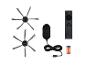 Deux brosses latérales, chargeur, télécommande et piles TRONIC+ pour robot aspirateur.