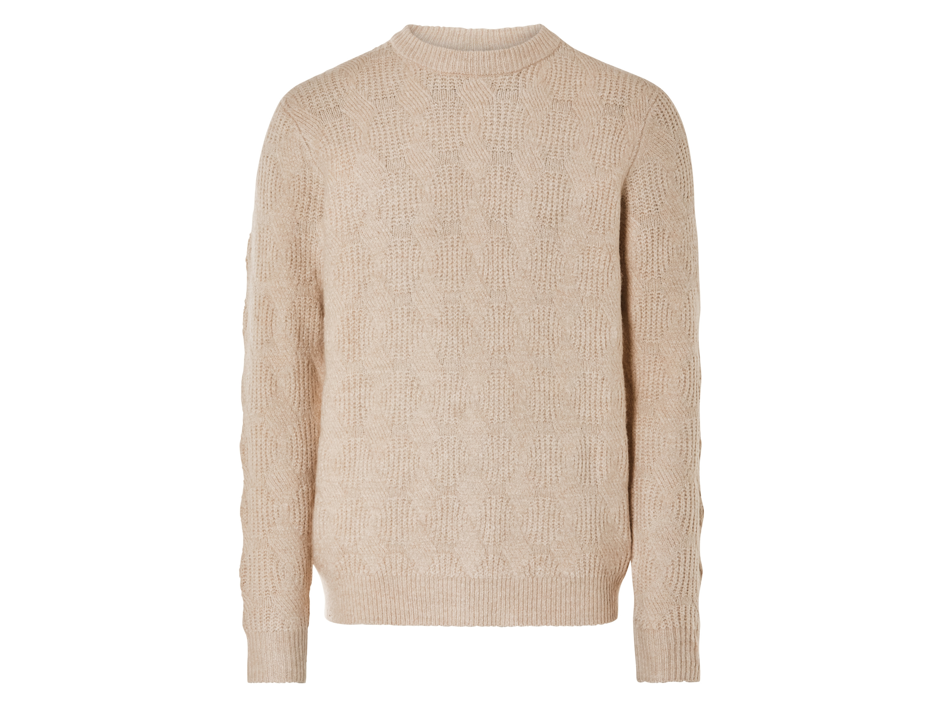 LIVERGY® Pull en grosse maille homme (beige, S)