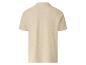 T-shirt beige à manches courtes avec col, vue arrière.