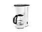 Cafetière SilverCrest blanche avec verseuse en verre.