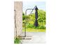 Parasol de jardin sur pied, anthracite, avec base carrée.
