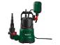 Pompe submersible pour eaux usées avec flotteur, vert et noir