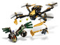 Drone Lego Ninjago avec des détails noirs et dorés.