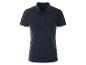 Polo femme bleu marine, col polo, ancre rouge brodée.