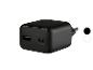 Chargeur mural noir avec ports USB-A et USB-C (PD20W), avec options de couleur noir et blanc.