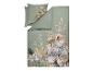 Housse de couette et taies d'oreiller vert sauge avec motif floral