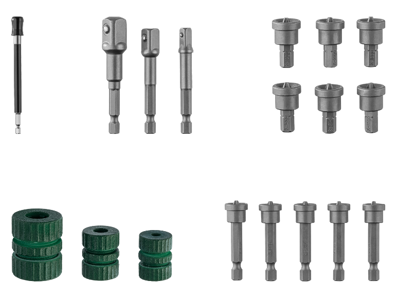 Accessoires de perçage K-logo : mèches, adaptateurs et accessoires.