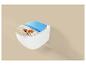 Abattant de toilettes blanc avec un motif de plage de sable et de coquillages