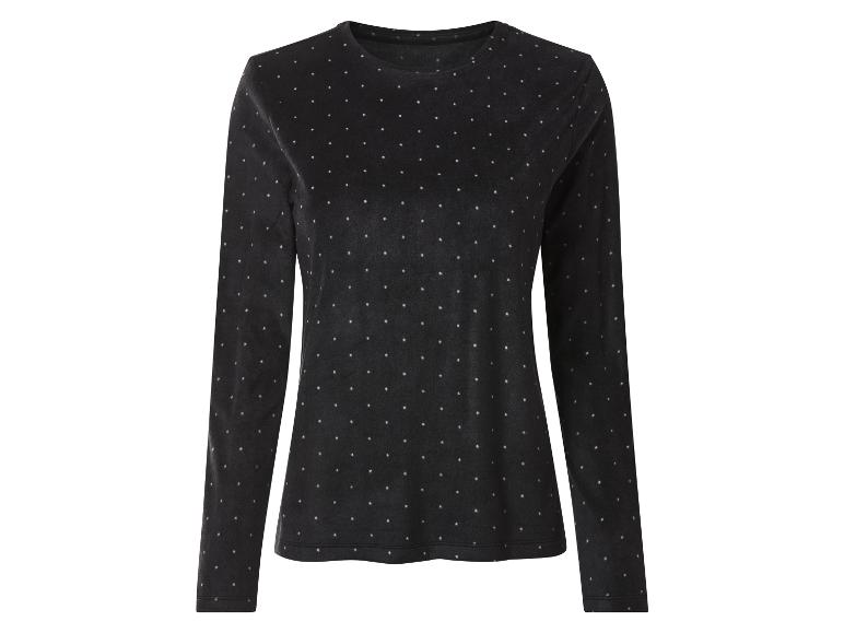 Chemisier noir à manches longues avec des pois blancs