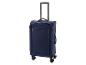 Valise de voyage bleue avec quatre roues et poignée extensible