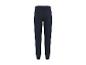 Pantalon de survêtement bleu foncé avec poche arrière et chevilles élastiquées.