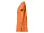 Robe orange à manches courtes avec fentes latérales, vue de côté.