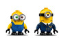 Deux figurines LEGO des Minions, l'un en tenue de pilote et l'autre en combinaison bleue.