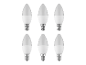 Six ampoules LED en forme de bougie.