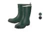 Paire de bottes en caoutchouc vert foncé avec doublure en polaire blanche