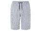 Shorts rayés bleu marine et blanc à cordon.
