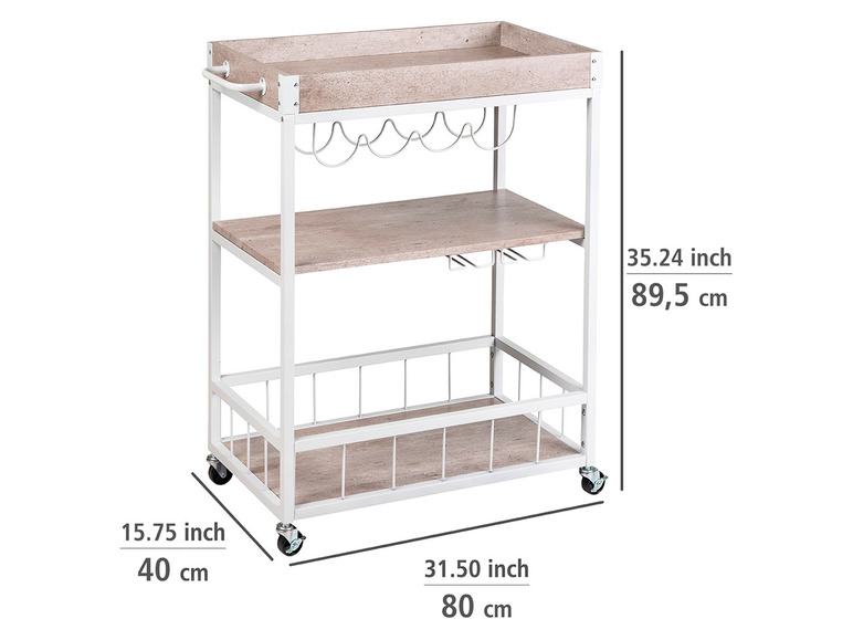 Aller en mode plein écran : Wenko Chariot de cuisine, 40 x 89 x 89,5 cm - Image 19