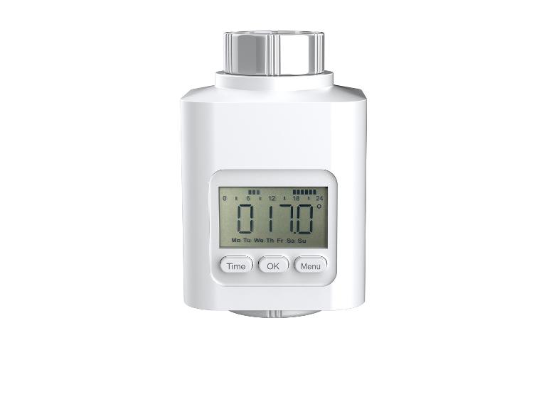 Thermostat de radiateur numérique blanc avec écran et boutons